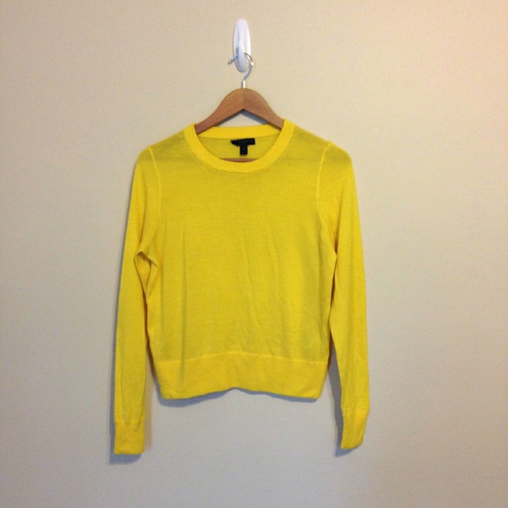 J.Crew Yellow Merino Wool Crewneck Sweater
